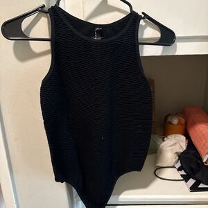Free people Black Textured bodysuit size M/L